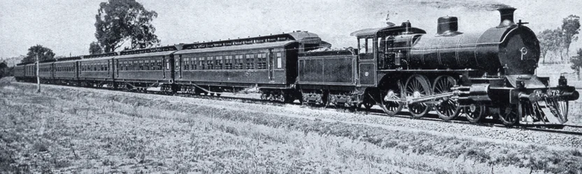 Melbourne-Sydney Express, c.1900, from Under the Southern Cross - Glimpses of Australia, published by Department of External Affairs, Melbourne, 1908